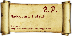 Nádudvari Patrik névjegykártya