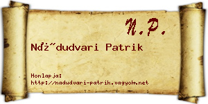 Nádudvari Patrik névjegykártya